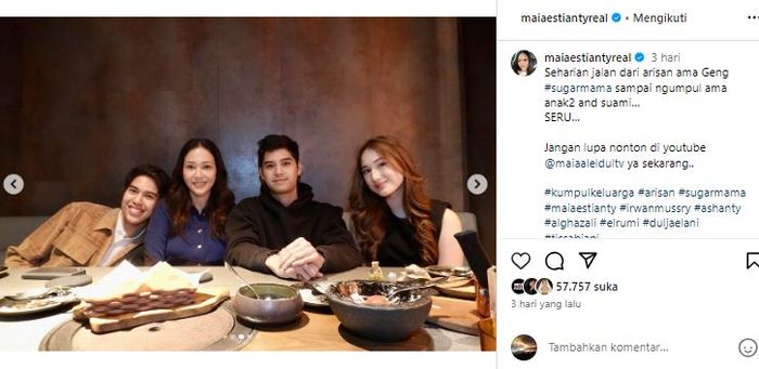 Sosok pacar baru Al Ghazali jadi perbincangan saat nongkrong bareng Maia Estianty