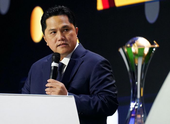 Ketua Umum PSSI, Erick Thohir yang berbicara soal Indonesia yang bertekad meningkatkan kualitas sepak bola Tanah Air di depan 211 anggota FIFA.