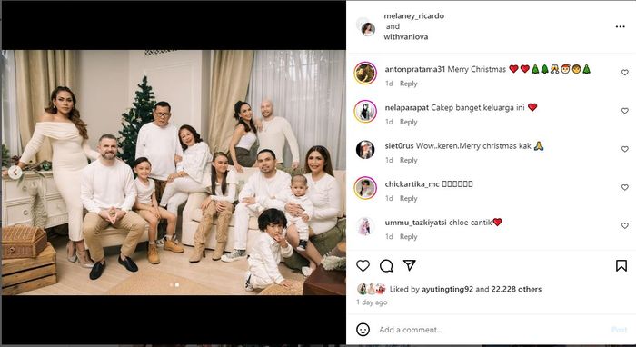 Elegannya Potret Keluarga Melaney Ricardo Saat Natal 2023, Wajah sang Putri yang Beranjak ABG Jadi Sorotan