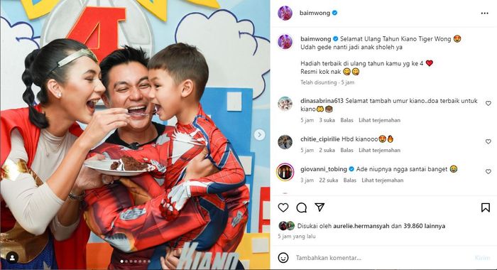 Momen perayaan ulang tahun Kiano Tiger Wong.