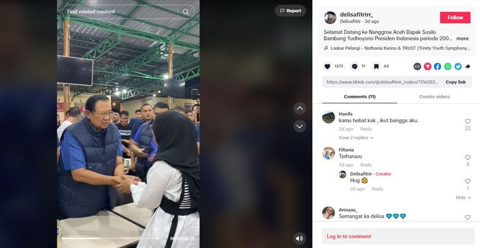 Delisa saat bertemu SBY dan AHY