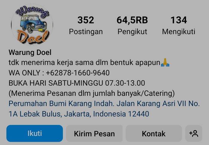 Rano Karno jualan bakwan dan nasi kuning