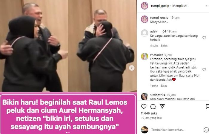 Raul Lemos peluk dan cium Aurel Hermansyah
