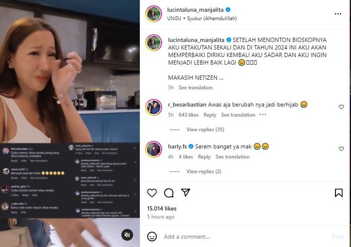 Lucinta Luna bertobat setelah nonton Siksa Neraka