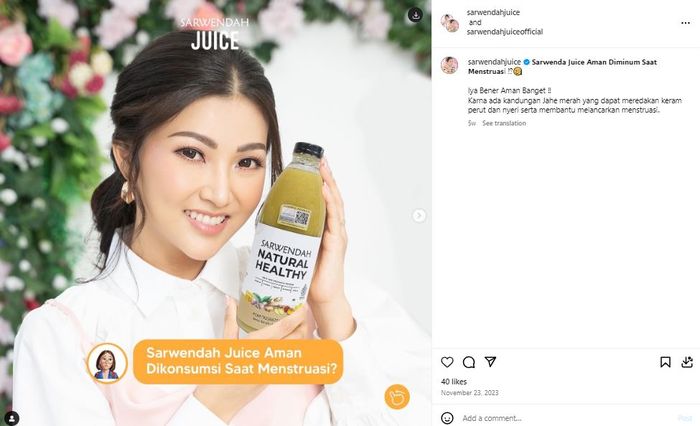 Bisnis jus herbal milik Sarwendah