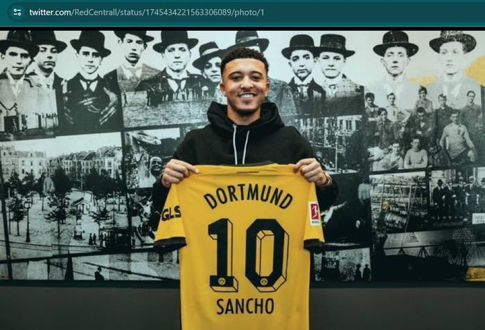 Winger Man United, Jadon Sancho, akhirnya resmi pulang ke Borussia Dortmund dengan status sebagai pemain pinjaman hingga Juni 2024.