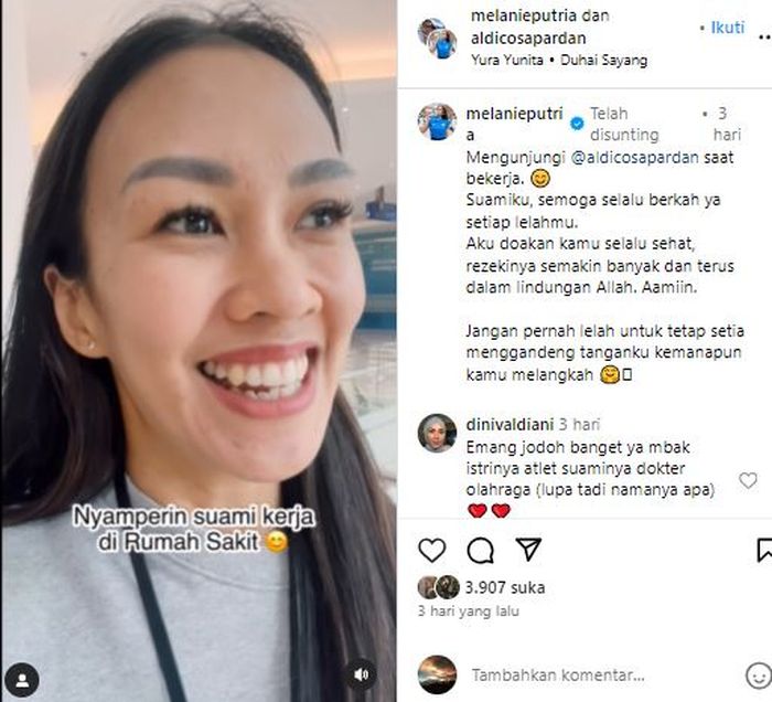 Melanie Putria kunjungi sang suami yang bekerja sebagai dokter bedah tulang di rumah sakit mewah