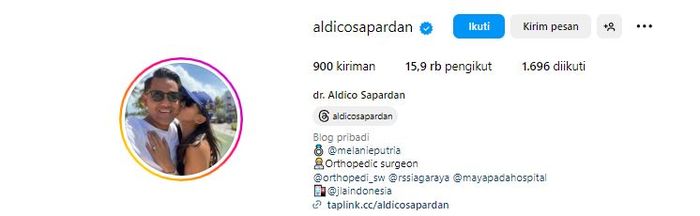 Suami Melanie Putria seorang dokter bedah tulang