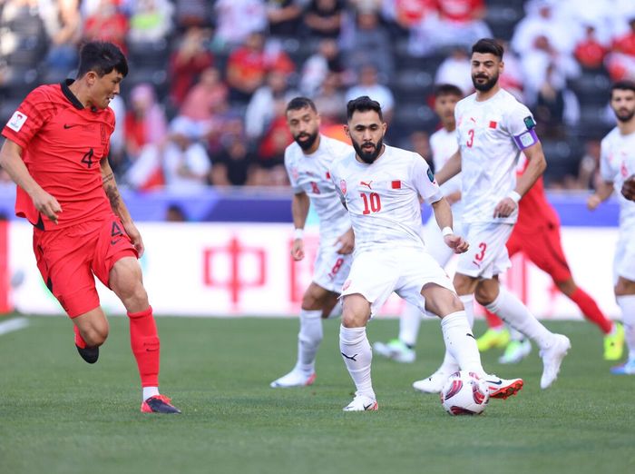 Suasana Pertandingan antara Korea Selatan Vs Bahrain dalam laga perdana Grup E Piala Asia 2023 di Stadion Jassim bin Hamad, Al Rayyan, Senin (15/1/2024).