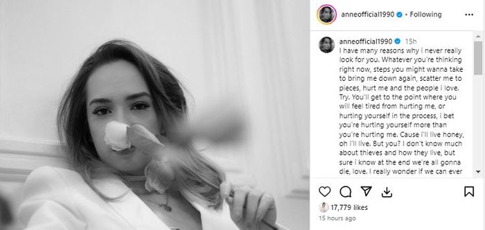 postingan Putri Anne di Instagram