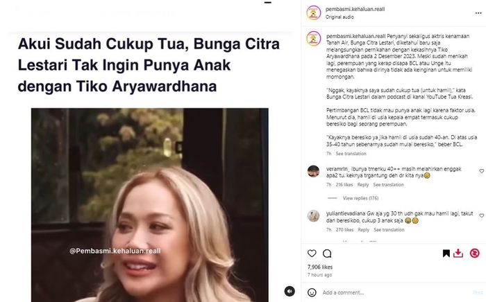 BCL akui enggan punya anak lagi