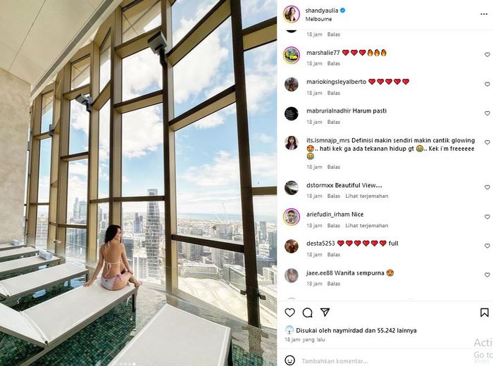 Komentar netizen di unggahan Shandy Aulia