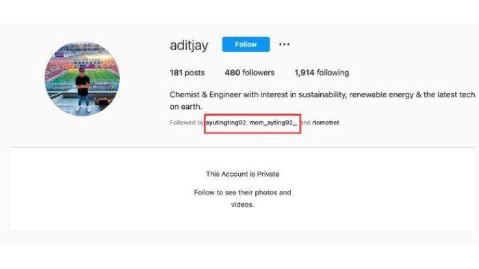 Tangkap layar Instagram Adit Jayusman mantan Ayu Ting Ting.