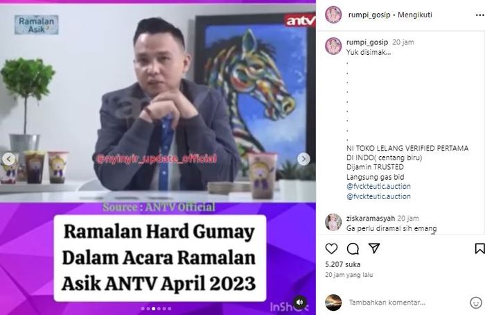 Ayu Ting Ting diramal oleh Hard Gumay