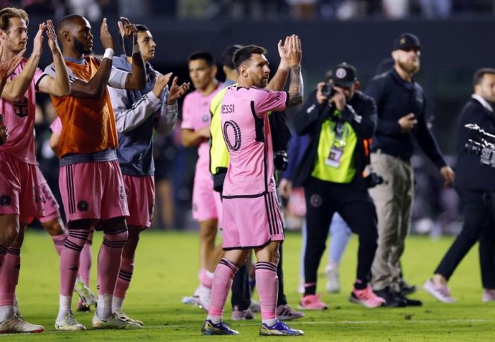 Lionel Messi dalam laga perdana MLS 2024 kontra Real Salt Lake.