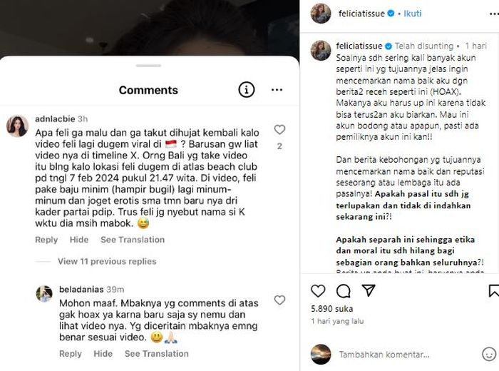 Unggahan Felicia Tissue
