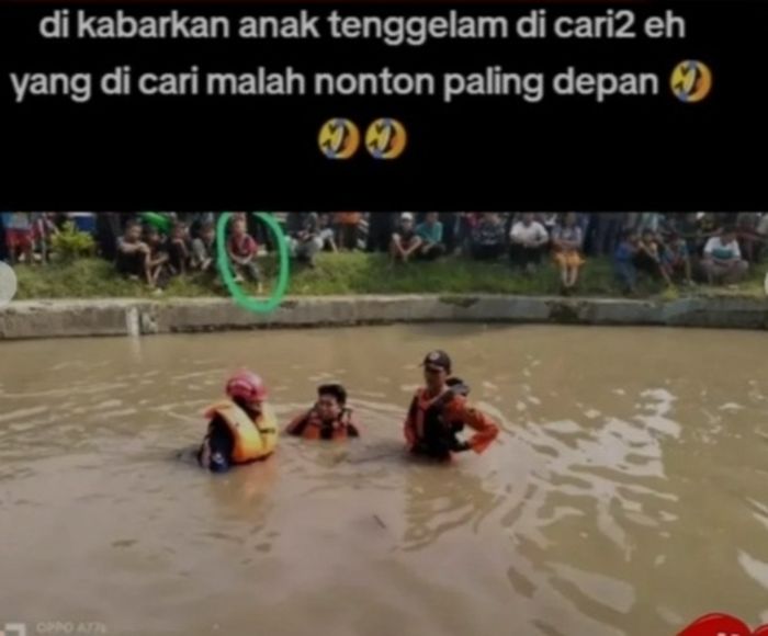 Bocah dikira tenggelam padahal nonton paling depan