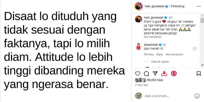Unggahan Ivan Gunawan yang tiba-tiba marah di media sosial