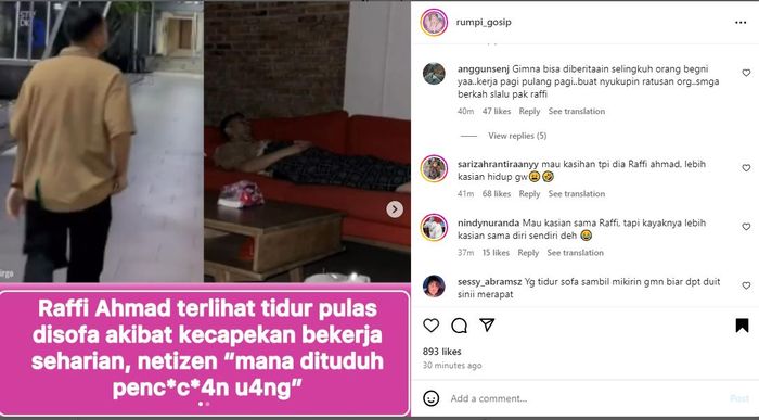 Kerap Dituding Lakukan Pencucian Uang, Terkuak Raffi Ahmad Ketiduran di Sofa Gegara Capek Kerja Keras