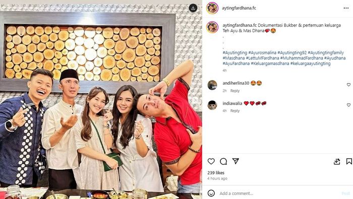Momen Ayu Ting Ting bukber dengan Lettu M Fardana.