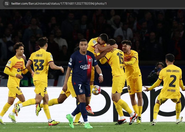 Barcelona berhasil memenangkan leg pertama perempat final Liga Champions atas Paris Saint-Germain (PSG) dengan skor 3-2.