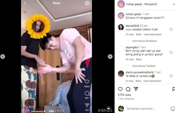 Baim Wong banjir kritikan netizen gegara kontennya