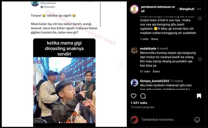 Rafathar komplain tabiat Nagita Slavina yang suka nyicip minuman dan beri makanan bekas gigitannya ke karyawan