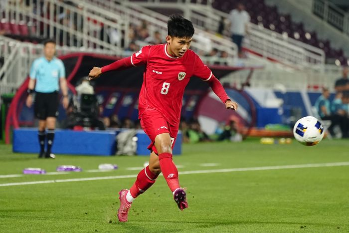 Aksi Witan Sulaeman pada laga timnas U-23 Indonesia kontra Yordania di Piala Asia U-23 2024.