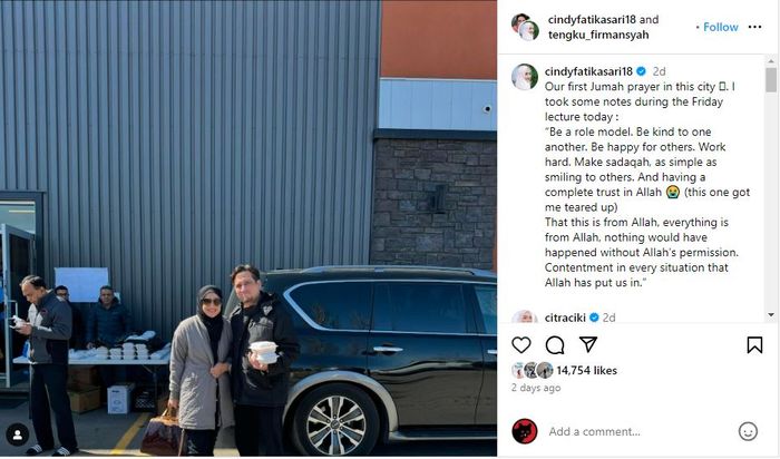 Resmi pindah ke Kanada, Tengku Firmansyah dan Cindy Fatikasari curhat pengalaman pertama kali salat Jumat di perantauan
