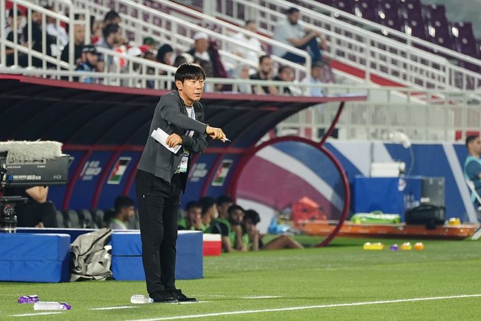 Pelatih Timnas U-23 Indonesia Shin Tae-yong di Piala Asia U-23 2024.