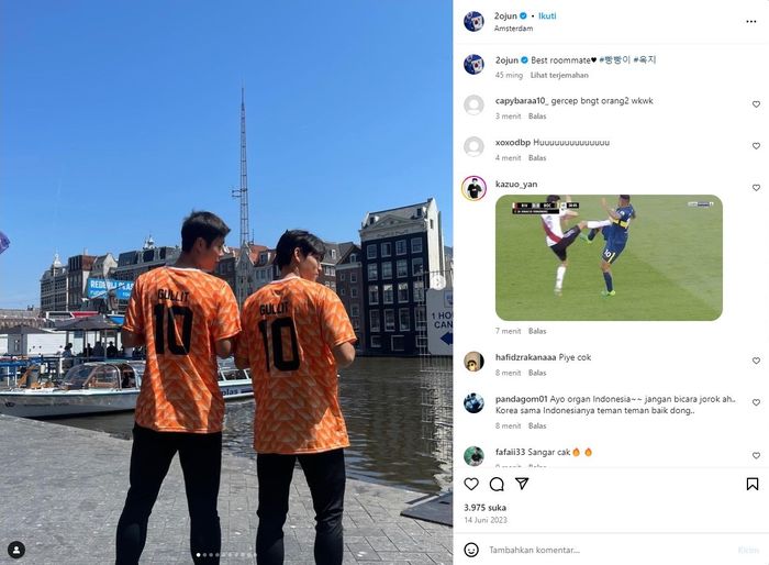 Akun Instagram Lee Young-jun dipenuhi komentar dari netizen Indonesia.