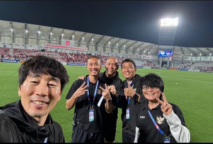 Staf pelatih timnas U-23 Indonesia yang beberapa orang berasal dari Korea Selatan