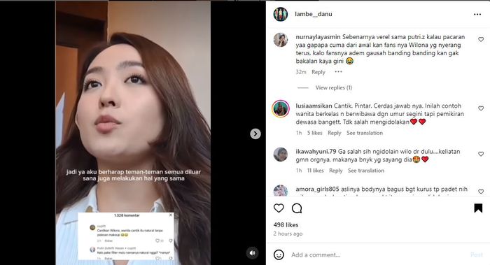 Balasan Natasha Wilona disindir Futri Zulya Savitri soal cantik karena filter.