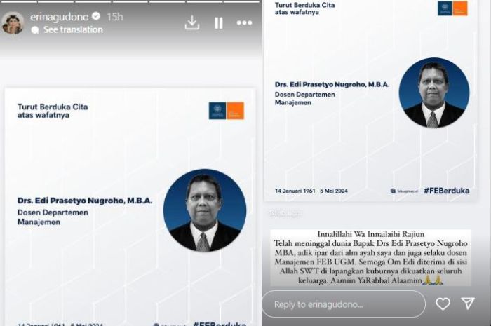 Erina Gudono bawa kabar duka