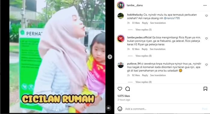 Sindiran Ria Ricis saat mengasuh Moana.