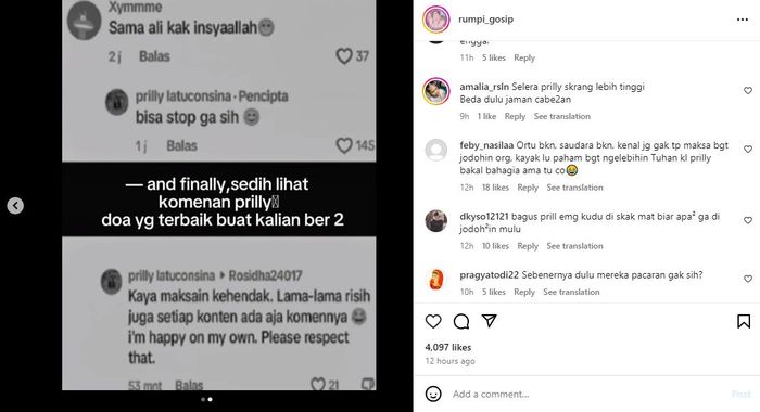 Risih Dijodoh-jodohkan dengan Aliando Syarief, Prilly Latuconsina Tegur  Netizen: Bisa Stop Gak!