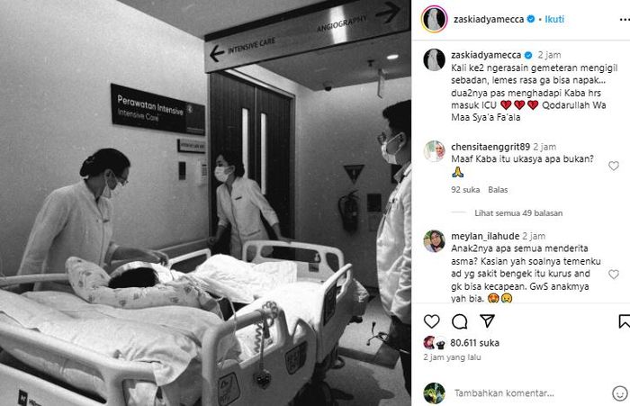 Instagram @zaskiadyamecca
Unggahan Zaskia Adya Mecca