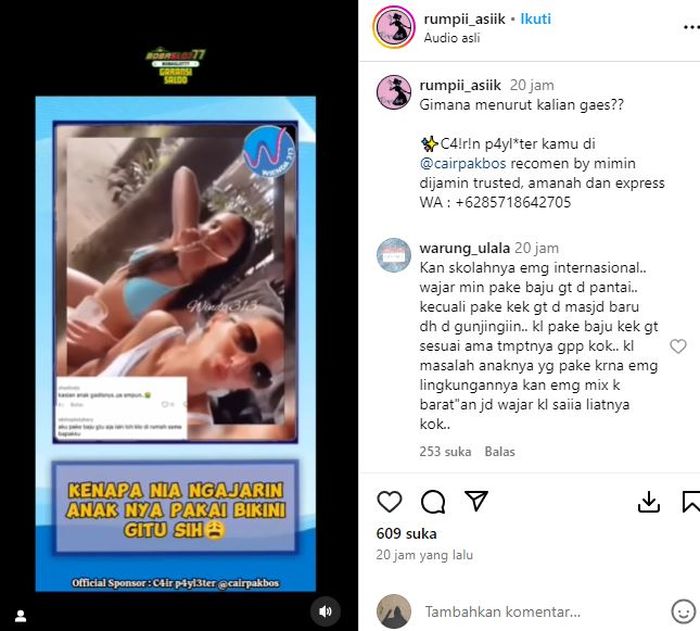 Penampilan Mikhayla pakai bikini disorot