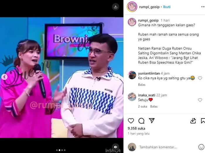 Ruben OOnsu ketemu mantan pacarnya Chika Jessica