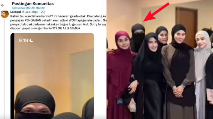 Wanda Harra disoroti karena mengenakan cadar saat ikut kajian agama