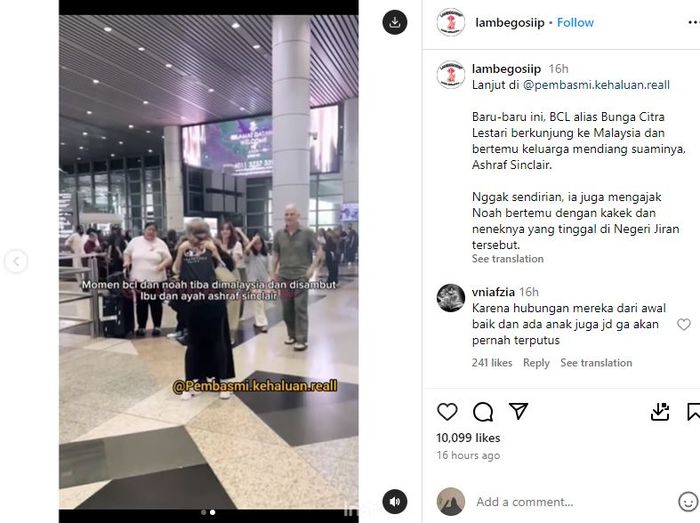 Detik-detik pertemuan BCL dengan ibunda Ashraf Sinclair saat mudik ke Malaysia.
