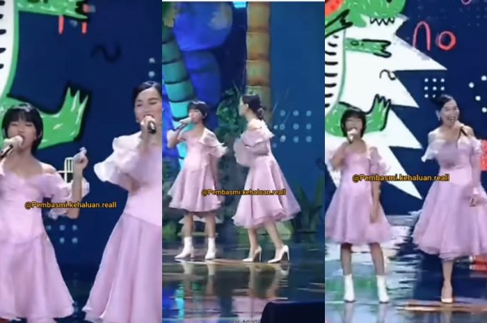 Bilqis Khumairah Razak dan Ayu Ting Ting saat nyanyi duet