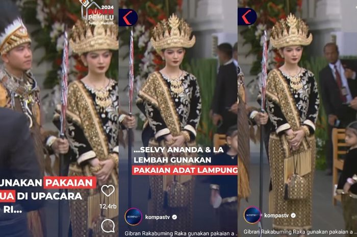 Selvi Ananda kenakan baju adat Lampung saat upacara HUT ke-79 RI