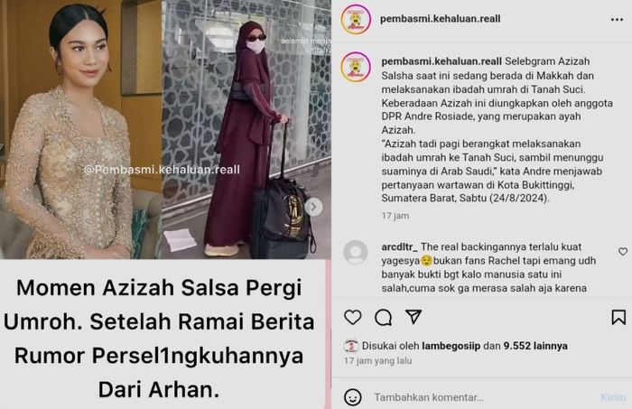 Azizah Salsha ibadah umrah di tengah isu perselingkuhan