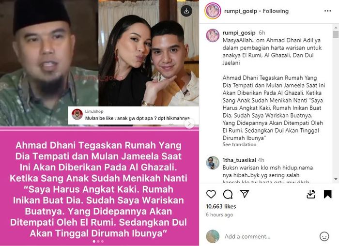 Ahmad Dhani singgung soal warisan Al, El, Dul