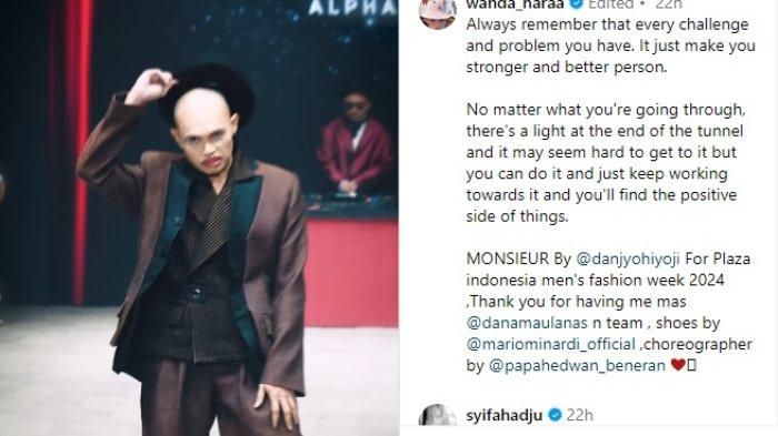 Wanda Hara yang kini tampil macho dan kepala botak. 