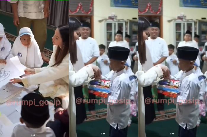 Alyssa Daguise saat rayakan ultah dengan anak panti asuhan