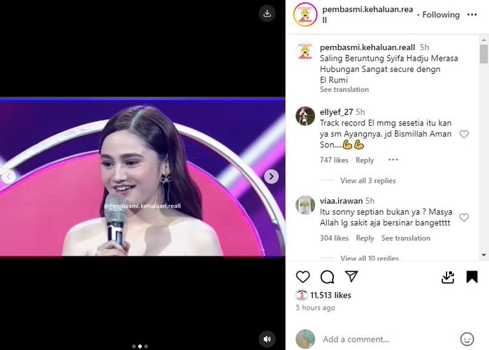 Syifa Hadju ngaku tak pernah cemburu pada El Rumi 