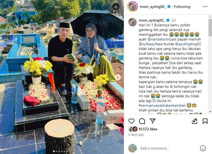 Unggahan Ibunda Ayu Ting Ting