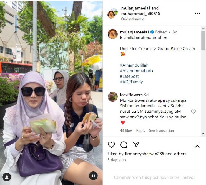 Mulan Jameela berburu es krim uncle viral bersama anak-anaknya di Singapura.
